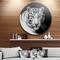 Designart - Staring Bengal White Tiger' Disc Contemporary Animal Metal Circle Wall Decor